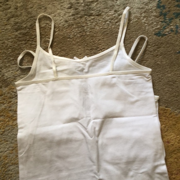 White Spaghetti Strap Tank Tops with Bow on Front (37) - Picture 2 of 3